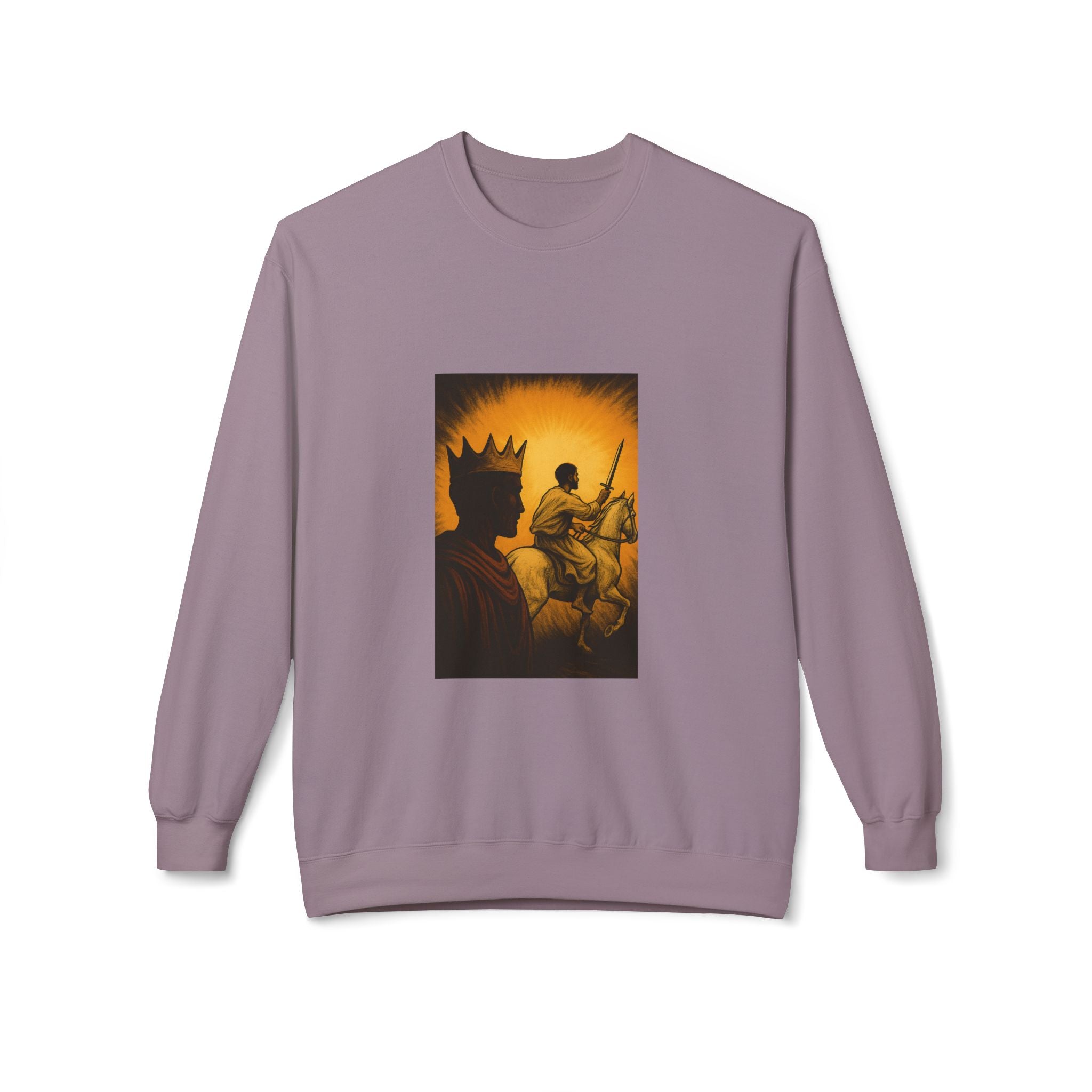 JKFstylez Sweatshirt Paragon / S Regal Warrior Fleece Crewneck Sweatshirt, Cozy Gift for Him/Her, Art-Inspired Apparel, Perfect for Casual Wear and Celebrations