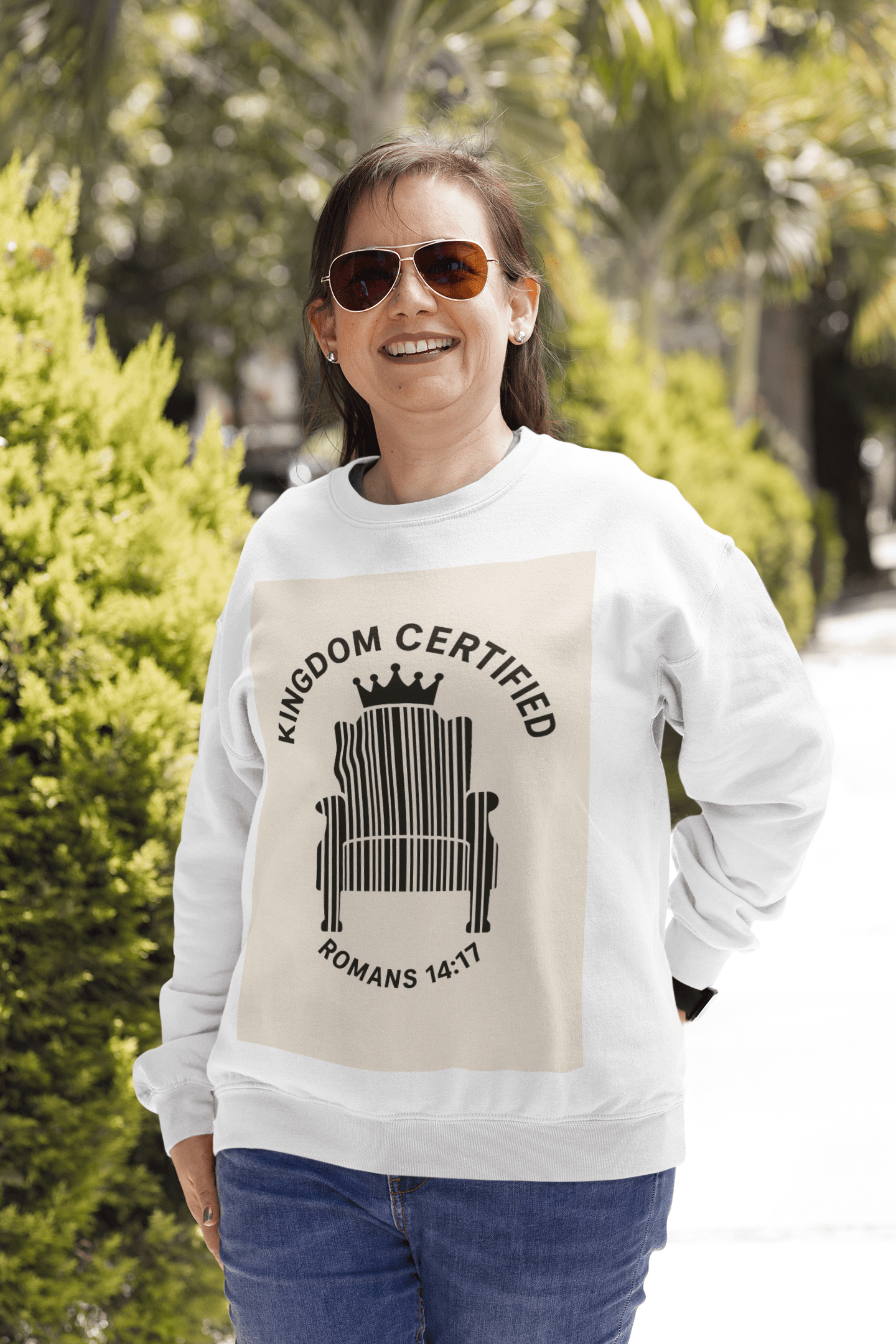 JKFstylez Sweatshirt Unisex Kingdom Certified Crewneck Sweatshirt, Cozy Christian Sweatshirt, Inspirational Fleece, Faith-Based Apparel, Gift for Believers