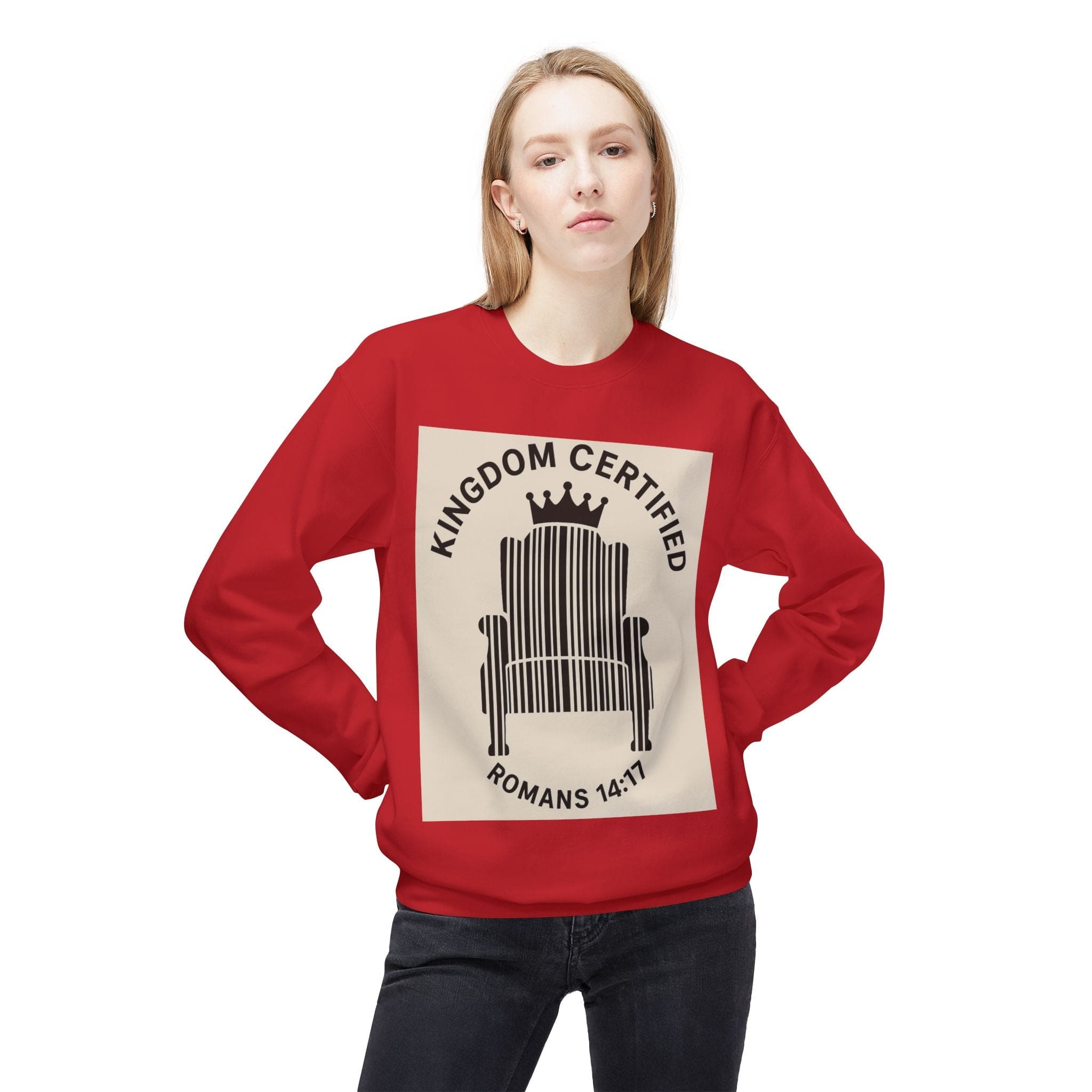 JKFstylez Sweatshirt Unisex Kingdom Certified Crewneck Sweatshirt, Cozy Christian Sweatshirt, Inspirational Fleece, Faith-Based Apparel, Gift for Believers