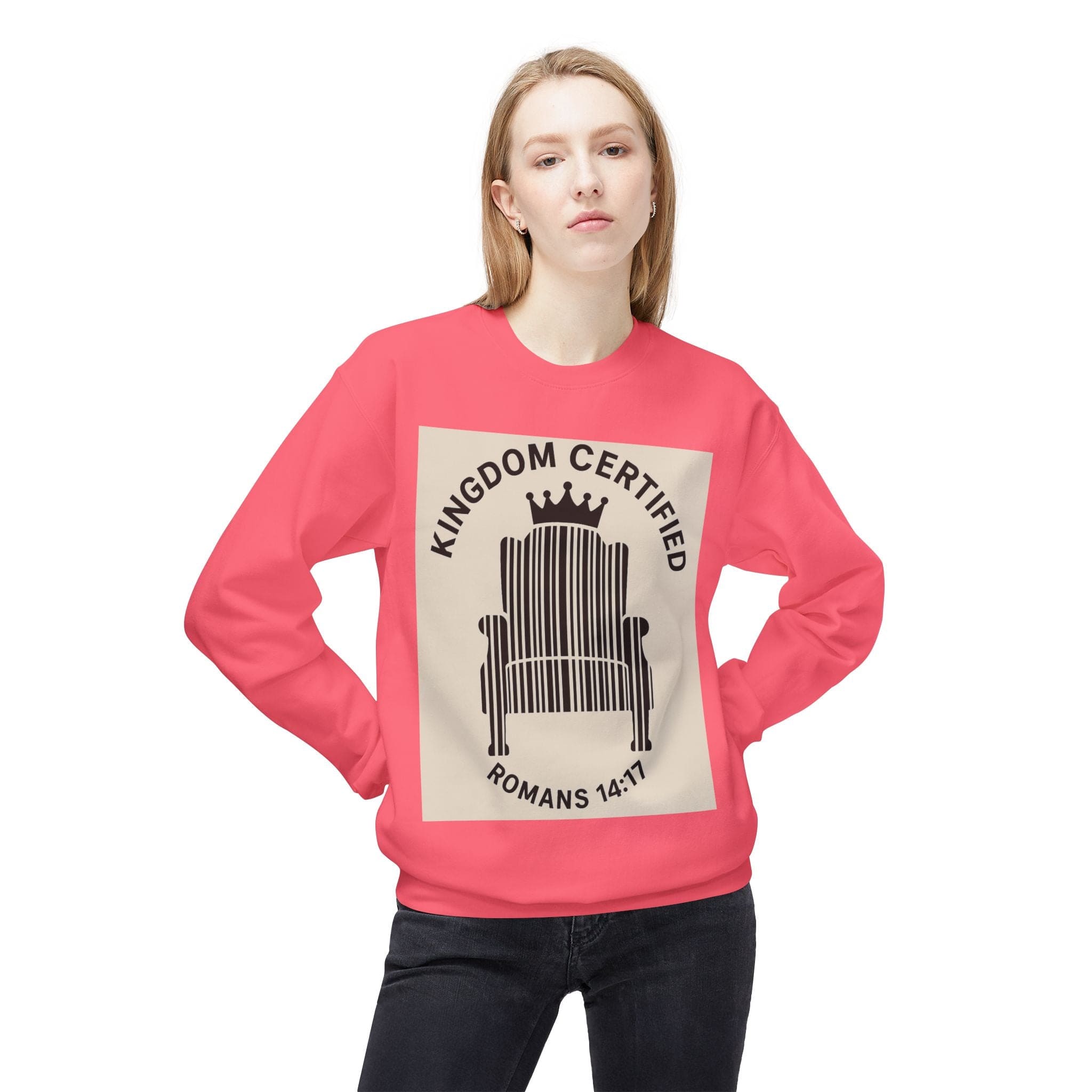 JKFstylez Sweatshirt Unisex Kingdom Certified Crewneck Sweatshirt, Cozy Christian Sweatshirt, Inspirational Fleece, Faith-Based Apparel, Gift for Believers