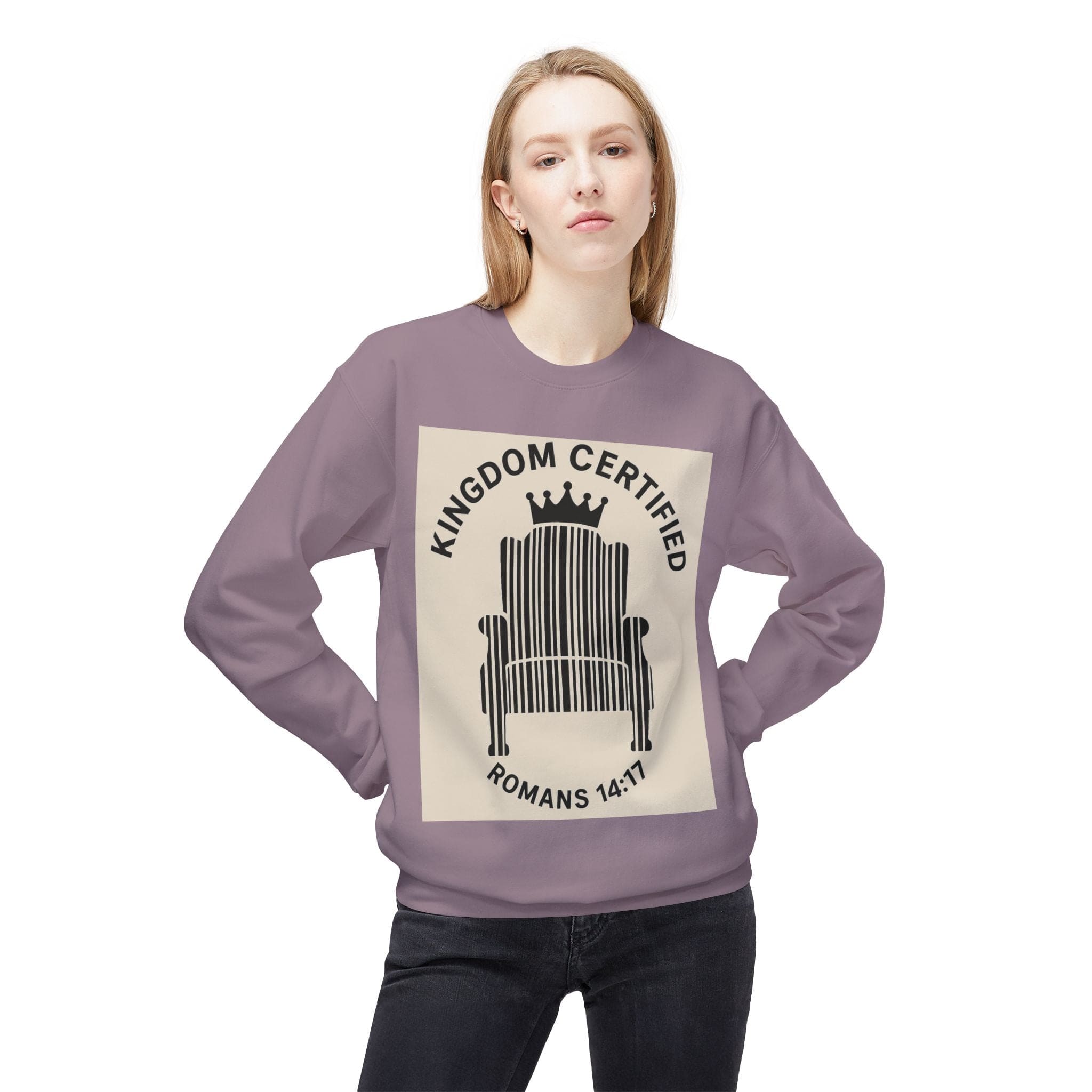 JKFstylez Sweatshirt Unisex Kingdom Certified Crewneck Sweatshirt, Cozy Christian Sweatshirt, Inspirational Fleece, Faith-Based Apparel, Gift for Believers