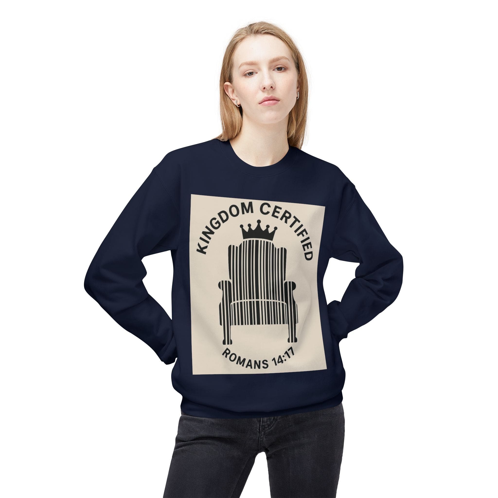 JKFstylez Sweatshirt Unisex Kingdom Certified Crewneck Sweatshirt, Cozy Christian Sweatshirt, Inspirational Fleece, Faith-Based Apparel, Gift for Believers