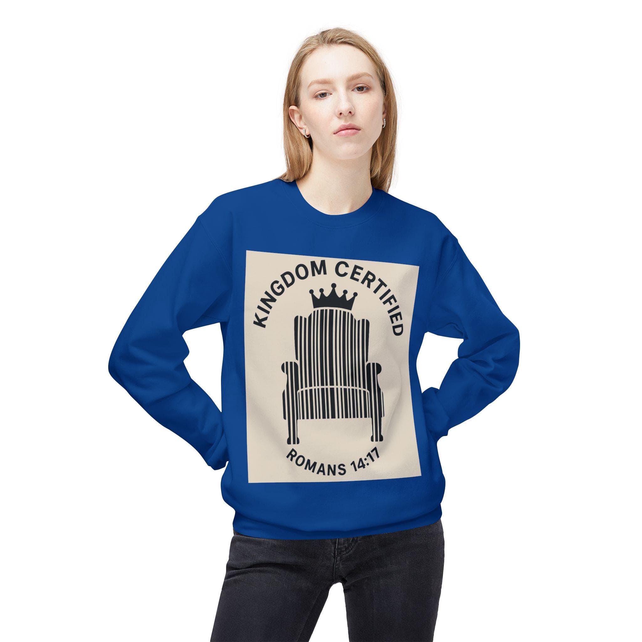JKFstylez Sweatshirt Unisex Kingdom Certified Crewneck Sweatshirt, Cozy Christian Sweatshirt, Inspirational Fleece, Faith-Based Apparel, Gift for Believers