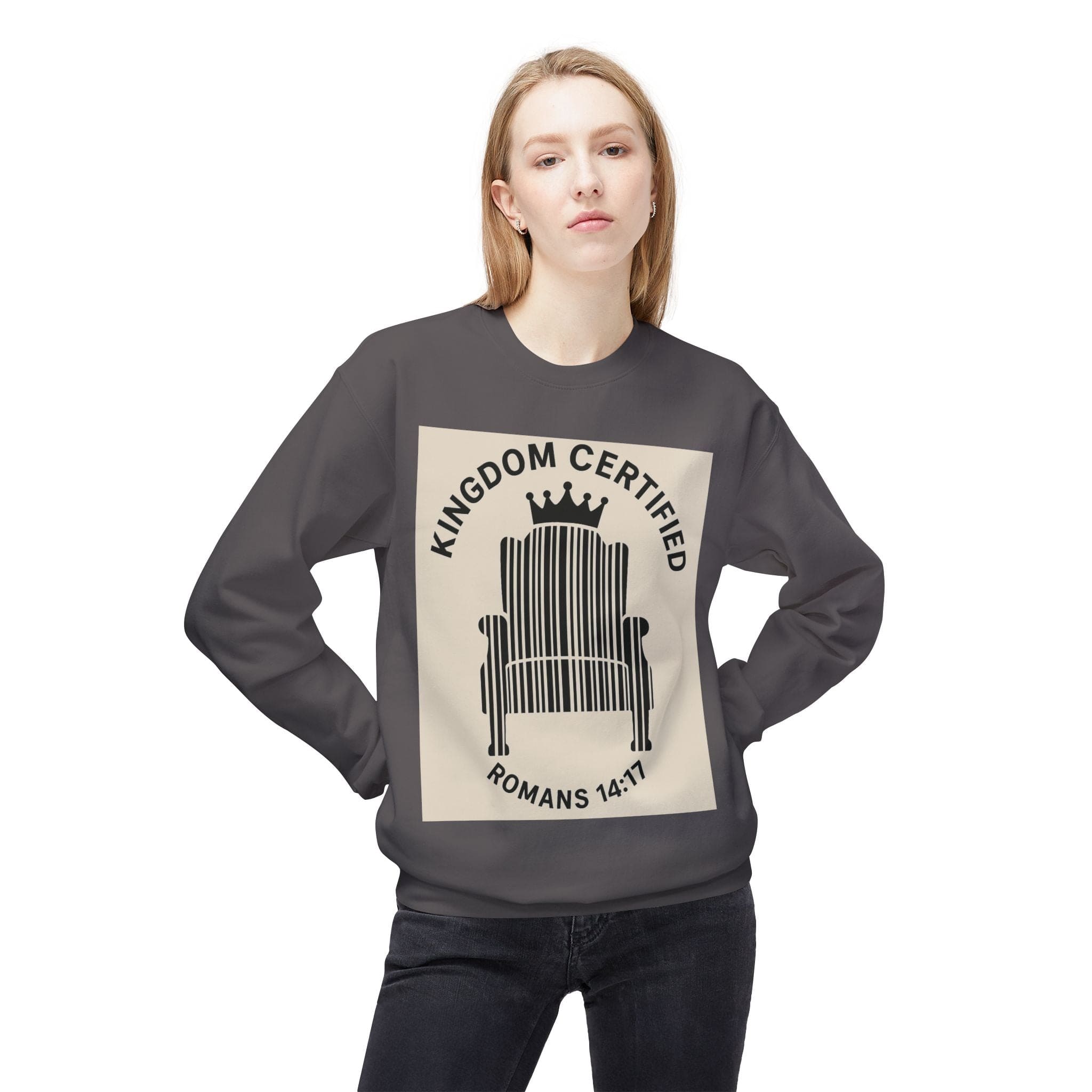 JKFstylez Sweatshirt Unisex Kingdom Certified Crewneck Sweatshirt, Cozy Christian Sweatshirt, Inspirational Fleece, Faith-Based Apparel, Gift for Believers