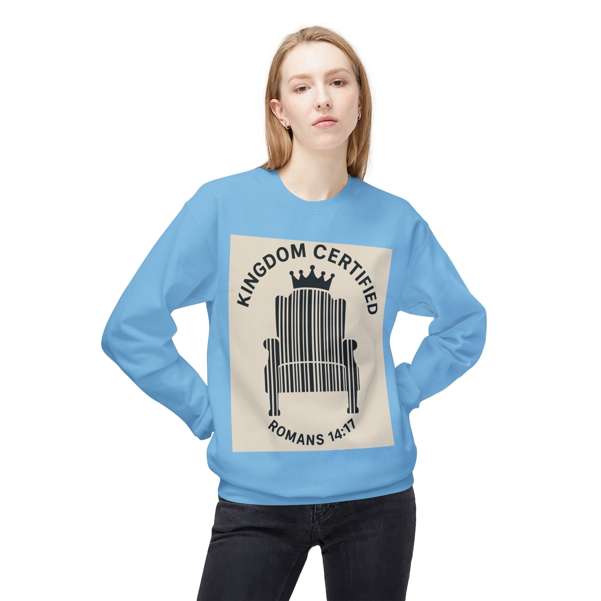 JKFstylez Sweatshirt Unisex Kingdom Certified Crewneck Sweatshirt, Cozy Christian Sweatshirt, Inspirational Fleece, Faith-Based Apparel, Gift for Believers