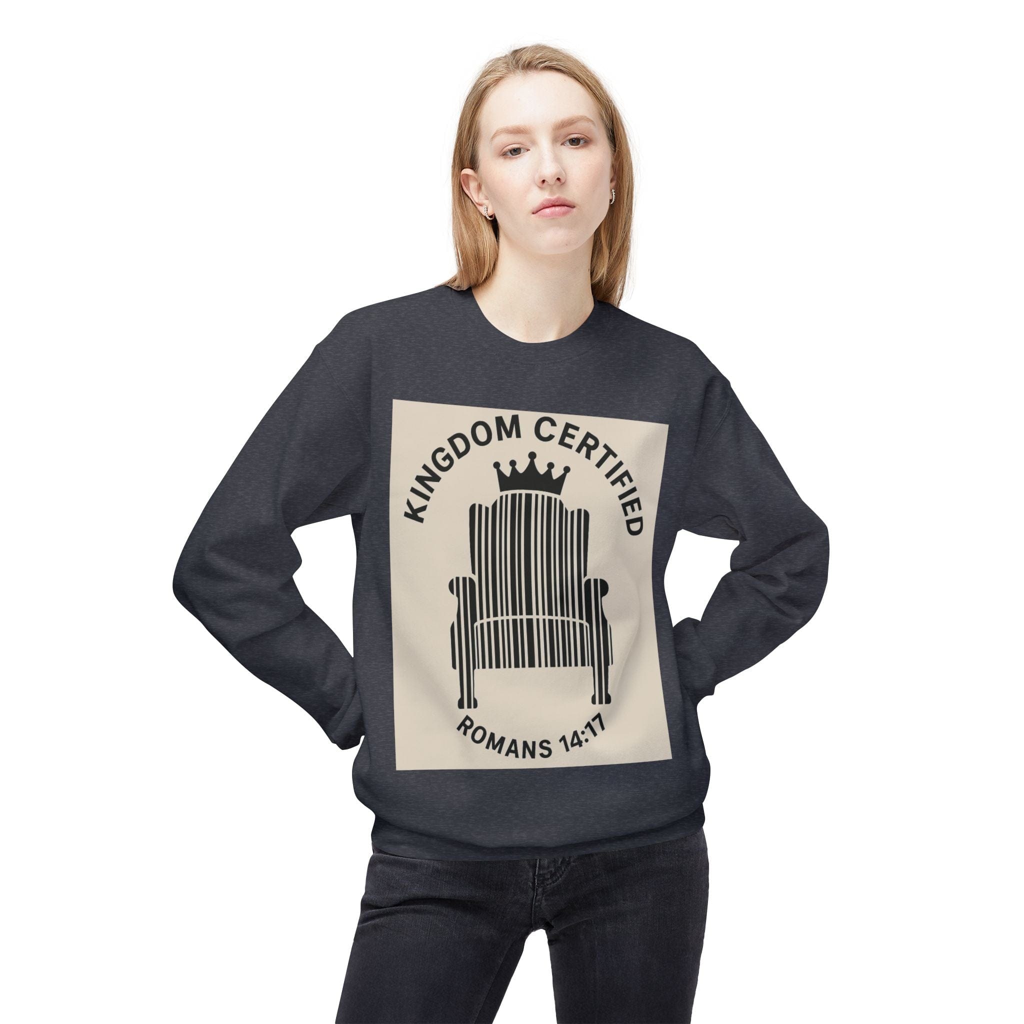 JKFstylez Sweatshirt Unisex Kingdom Certified Crewneck Sweatshirt, Cozy Christian Sweatshirt, Inspirational Fleece, Faith-Based Apparel, Gift for Believers