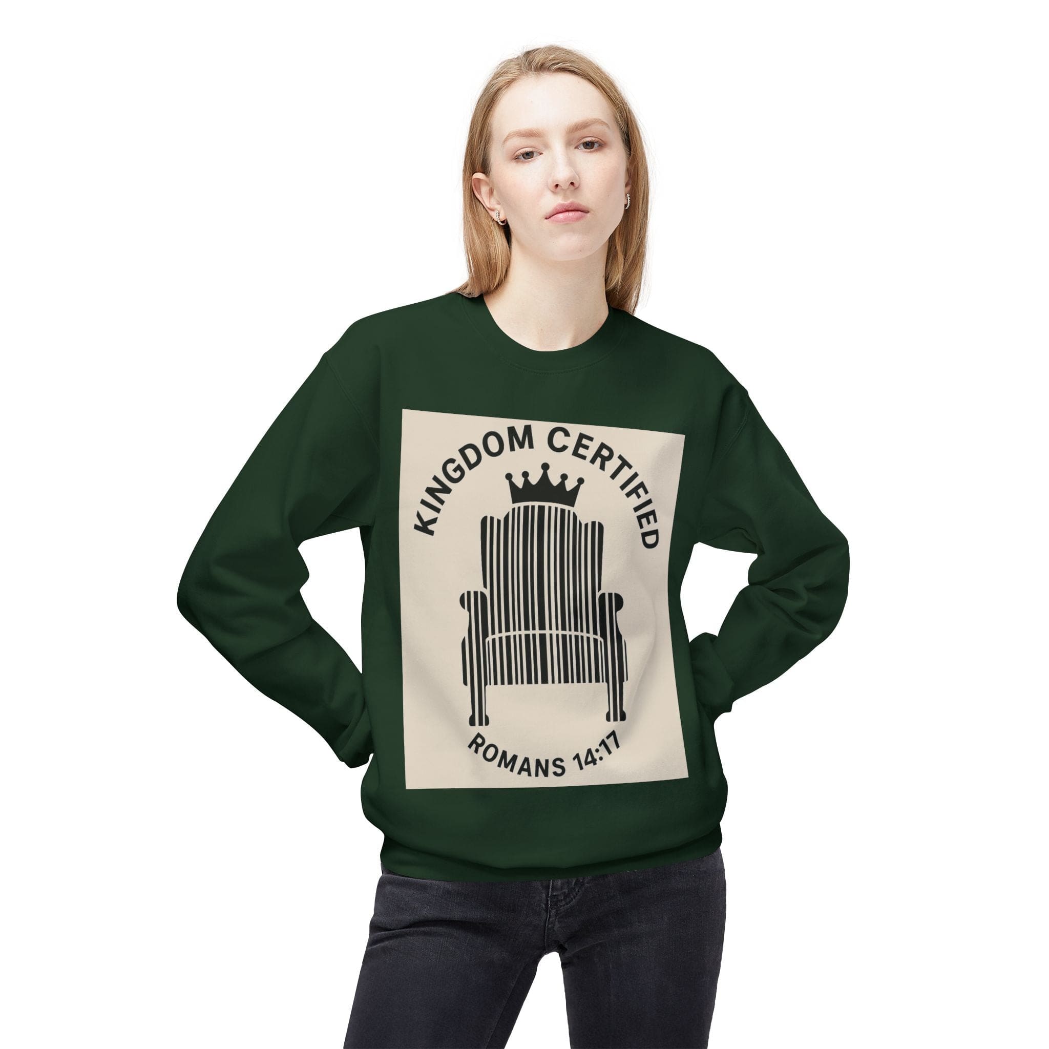 JKFstylez Sweatshirt Unisex Kingdom Certified Crewneck Sweatshirt, Cozy Christian Sweatshirt, Inspirational Fleece, Faith-Based Apparel, Gift for Believers