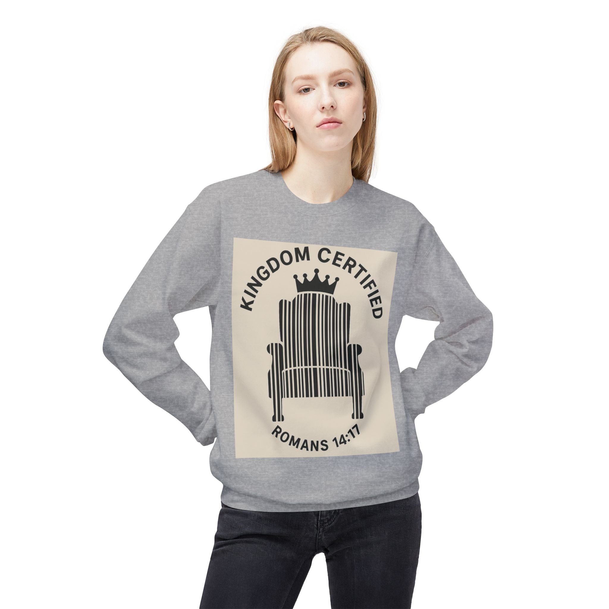 JKFstylez Sweatshirt Unisex Kingdom Certified Crewneck Sweatshirt, Cozy Christian Sweatshirt, Inspirational Fleece, Faith-Based Apparel, Gift for Believers