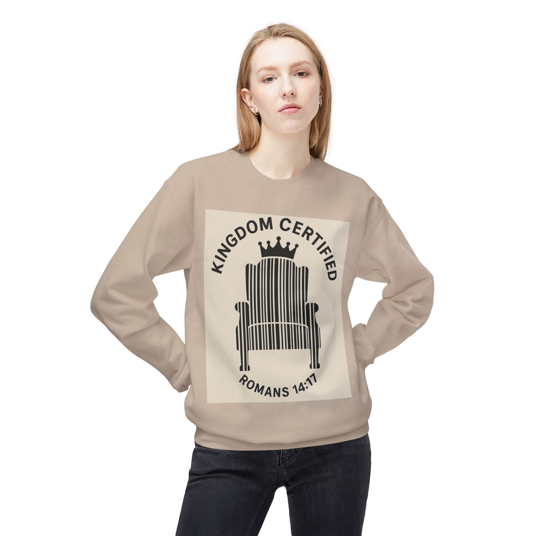 JKFstylez Sweatshirt Unisex Kingdom Certified Crewneck Sweatshirt, Cozy Christian Sweatshirt, Inspirational Fleece, Faith-Based Apparel, Gift for Believers