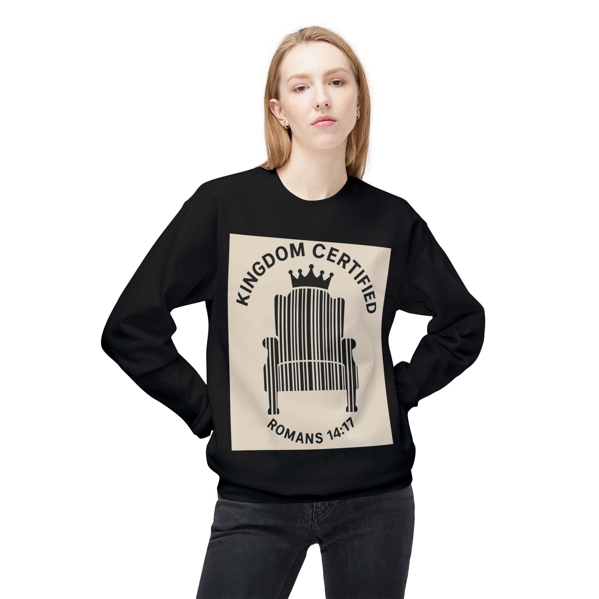 JKFstylez Sweatshirt Unisex Kingdom Certified Crewneck Sweatshirt, Cozy Christian Sweatshirt, Inspirational Fleece, Faith-Based Apparel, Gift for Believers