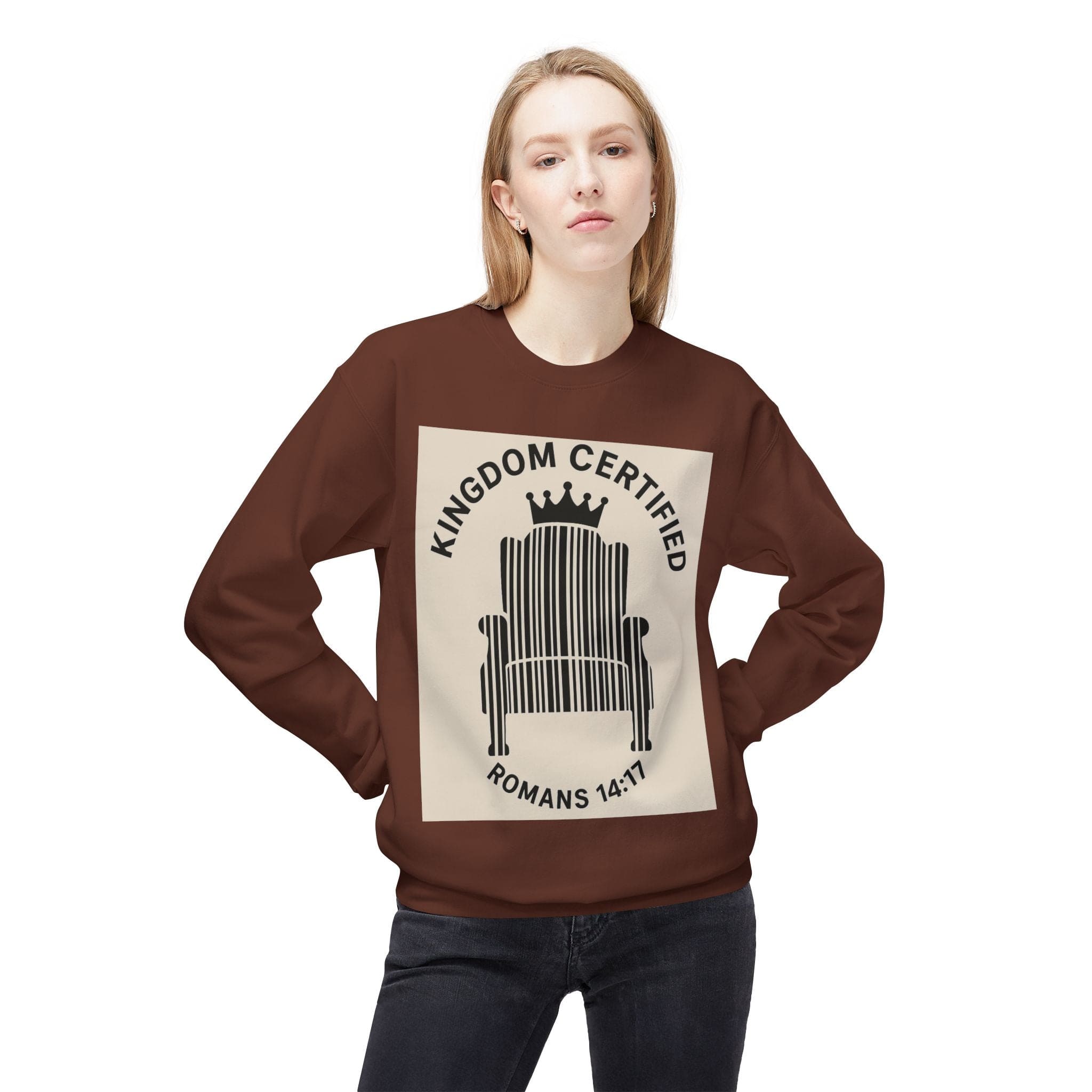 JKFstylez Sweatshirt Unisex Kingdom Certified Crewneck Sweatshirt, Cozy Christian Sweatshirt, Inspirational Fleece, Faith-Based Apparel, Gift for Believers