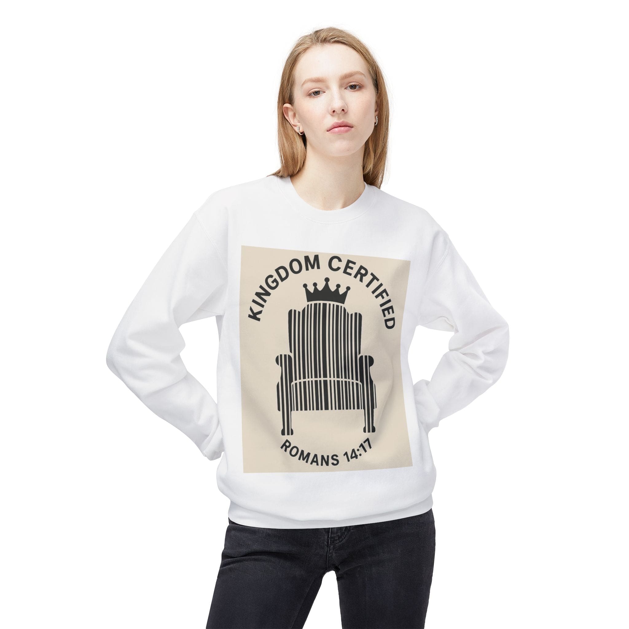 JKFstylez Sweatshirt Unisex Kingdom Certified Crewneck Sweatshirt, Cozy Christian Sweatshirt, Inspirational Fleece, Faith-Based Apparel, Gift for Believers