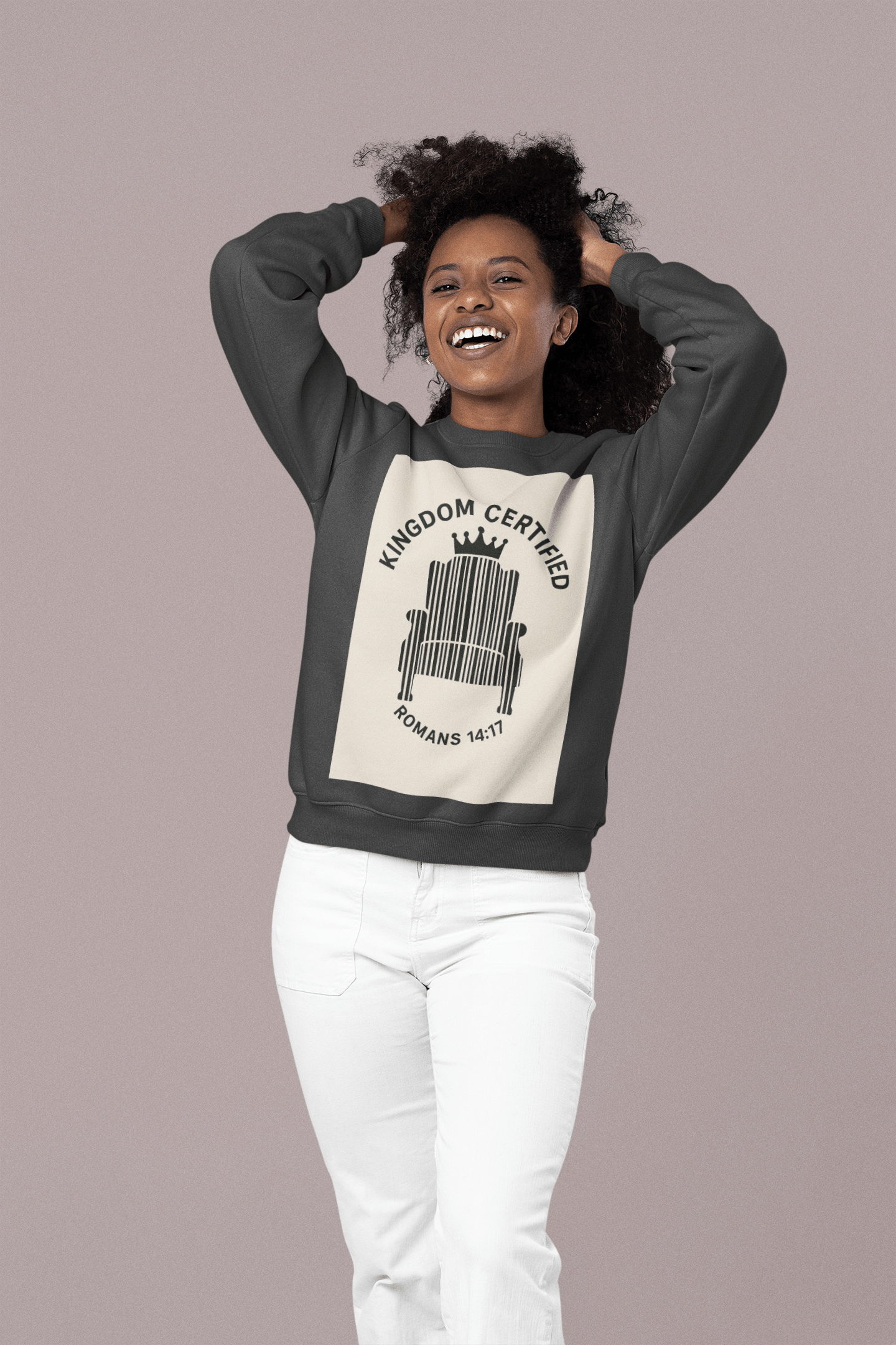 JKFstylez Sweatshirt Unisex Kingdom Certified Crewneck Sweatshirt, Cozy Christian Sweatshirt, Inspirational Fleece, Faith-Based Apparel, Gift for Believers