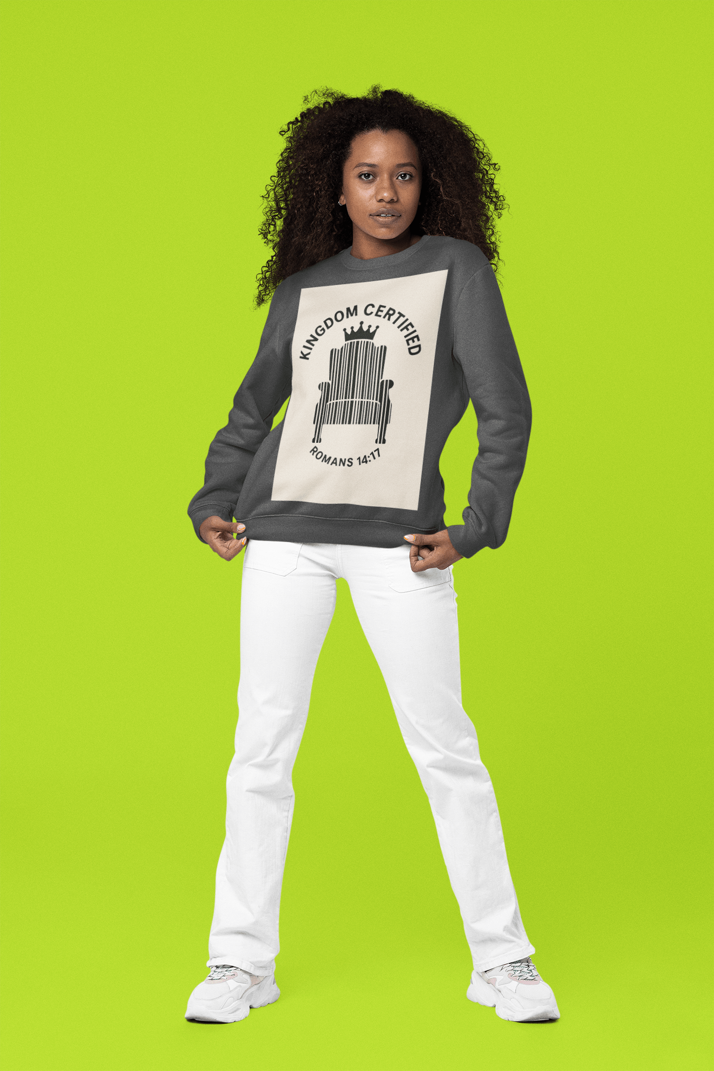 JKFstylez Sweatshirt Unisex Kingdom Certified Crewneck Sweatshirt, Cozy Christian Sweatshirt, Inspirational Fleece, Faith-Based Apparel, Gift for Believers