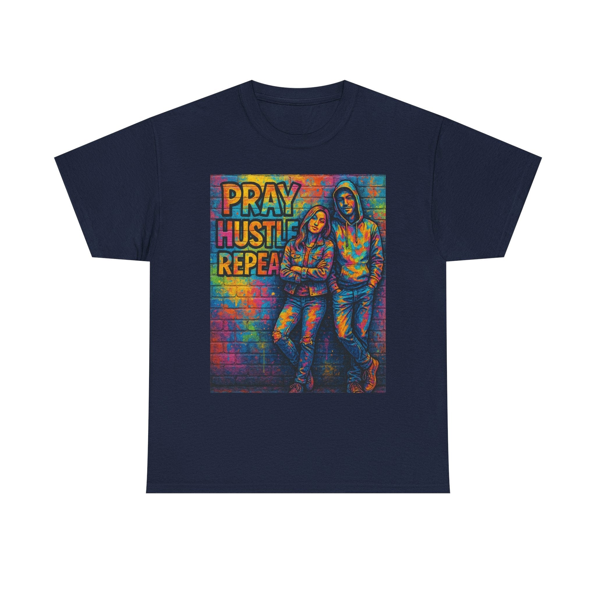 JKFstylez T-Shirt Navy / S Unisex Pray Hustle Repeat Graphic T-Shirt