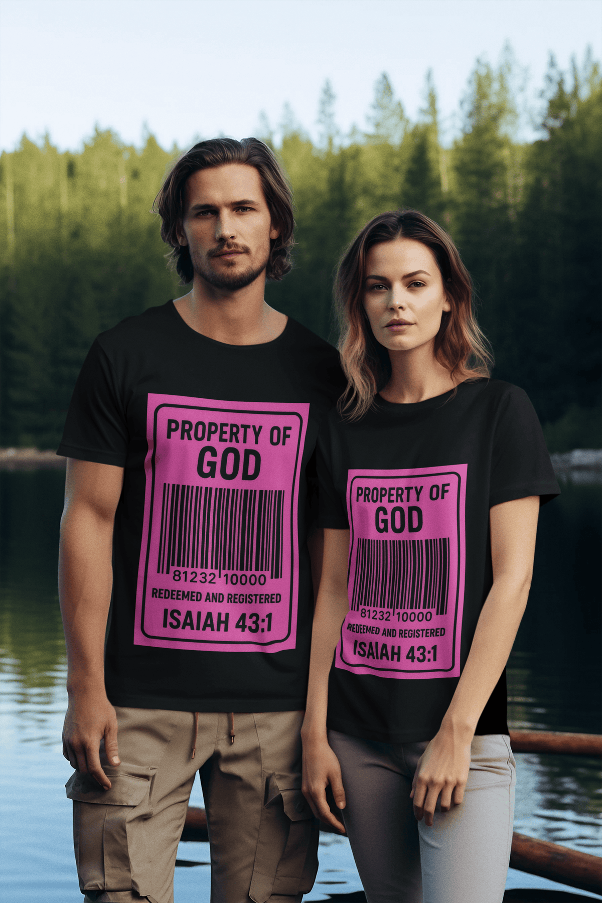 JKFstylez T-Shirt Property of God Isaiah 43:1 Christian T-Shirt