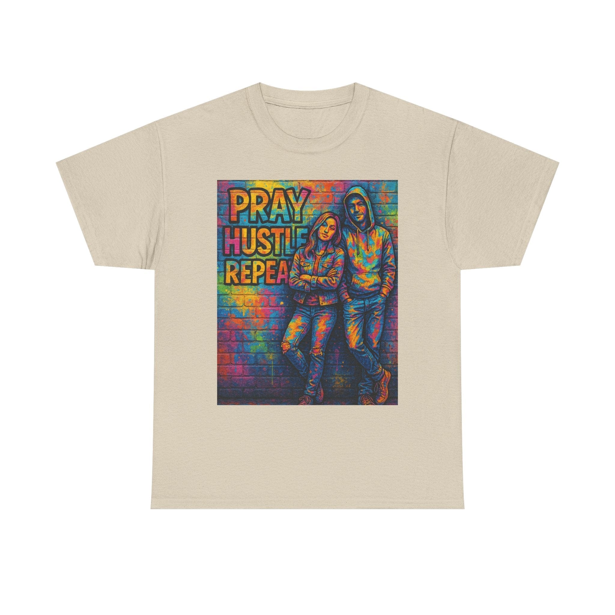 JKFstylez T-Shirt Sand / S Unisex Pray Hustle Repeat Graphic T-Shirt