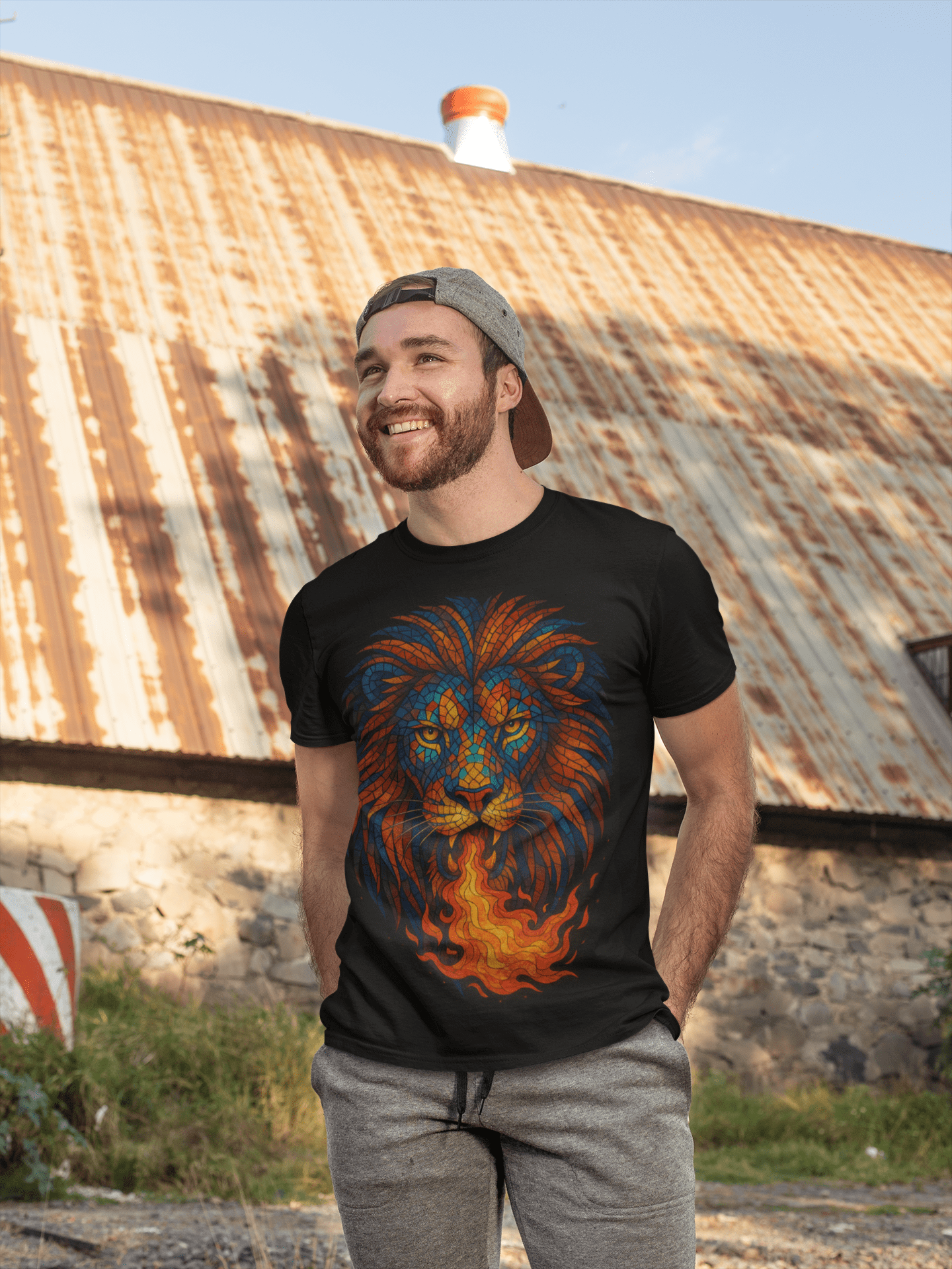 JKFstylez T-Shirt Unisex Lion Judah Graphic Short Slv. T