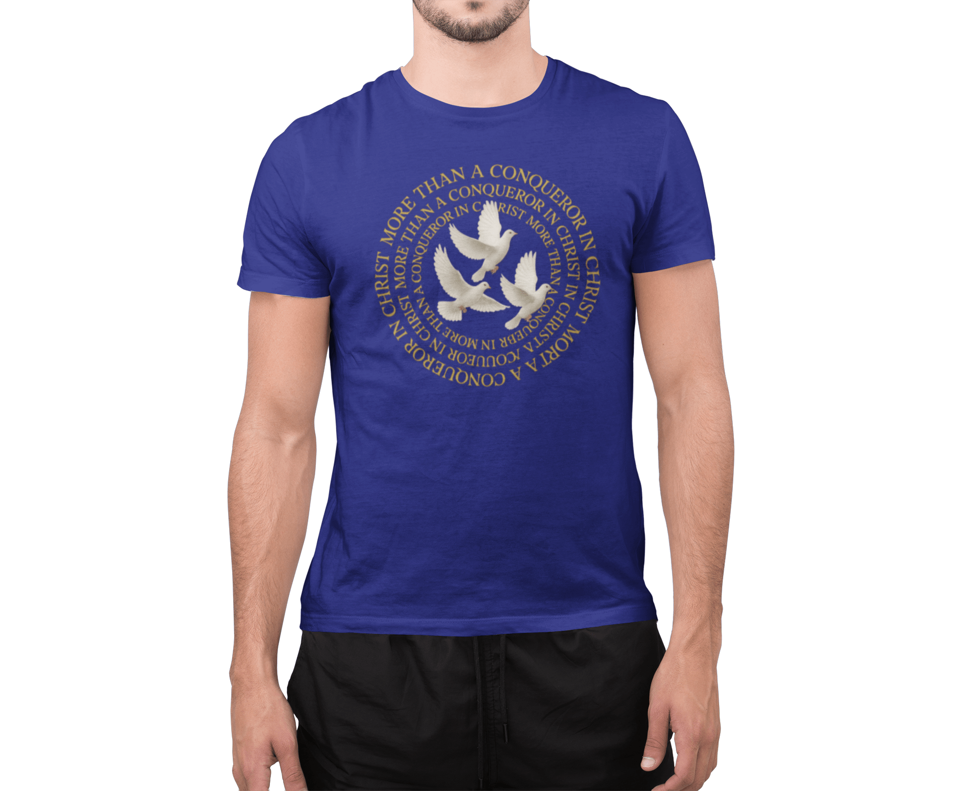 JKFstylez T-Shirt Unisex More Than A Conqueror in Christ Tee (L1)