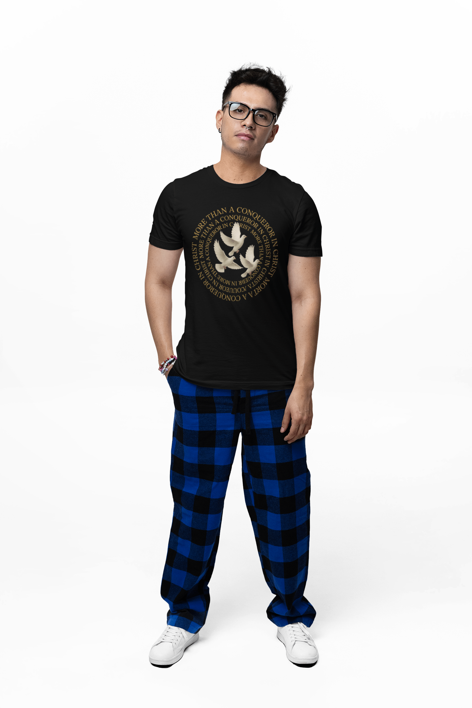 JKFstylez T-Shirt Unisex  More Than A Conqueror In ChristTee (L3)