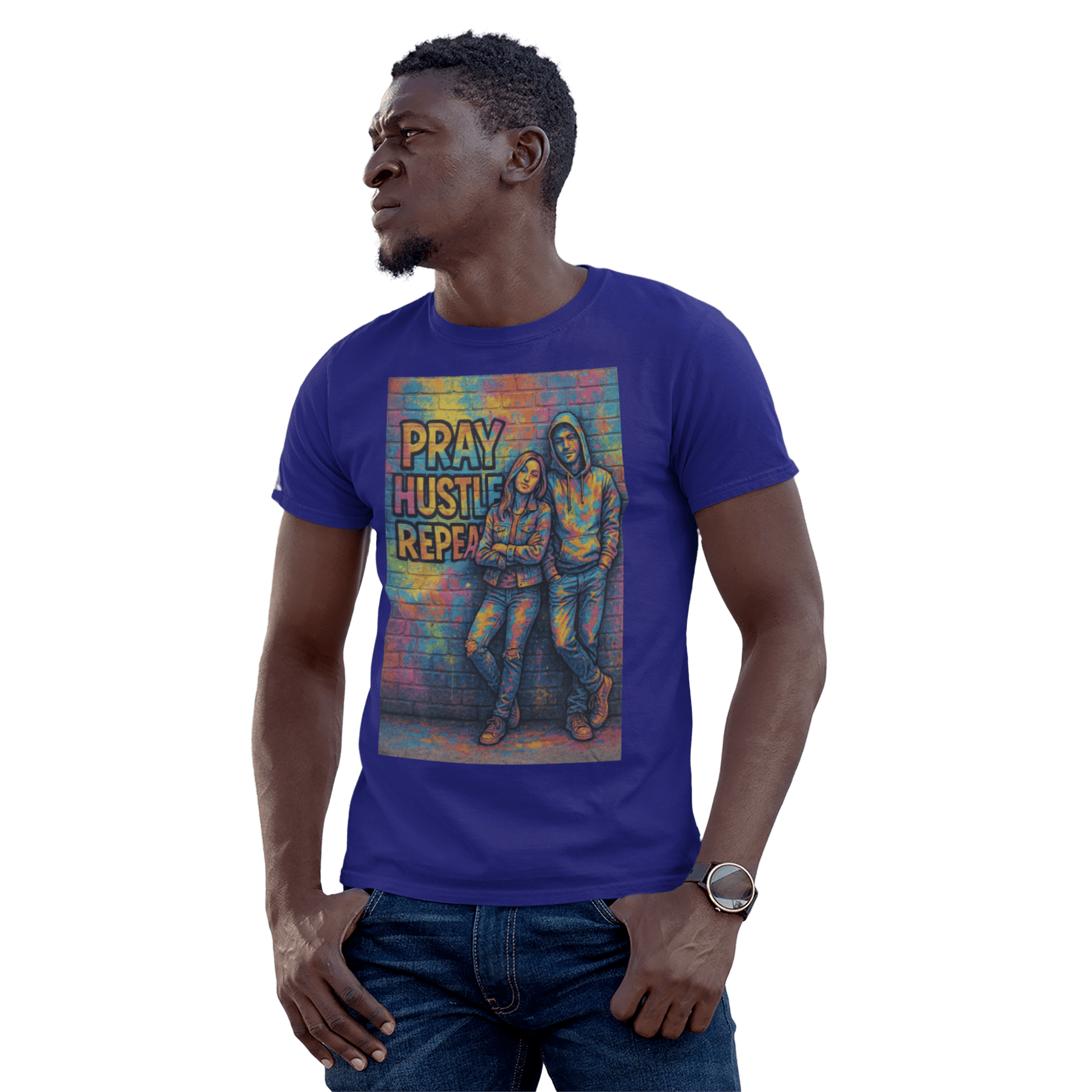 JKFstylez T-Shirt Unisex Pray Hustle Repeat Graphic T-Shirt