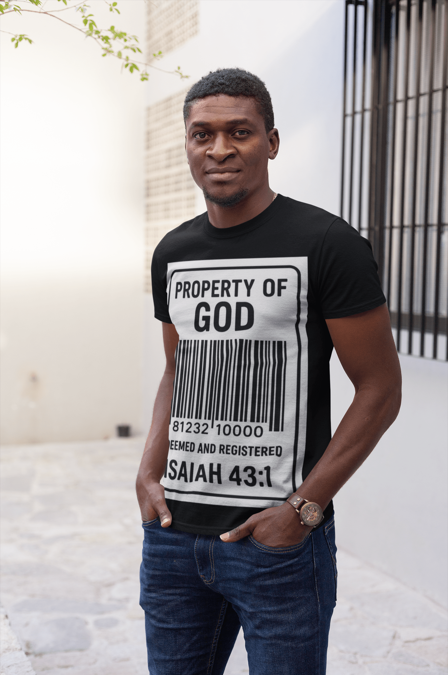JKFstylez T-Shirt Unisex Property of God Cotton Crew Tee (LV)