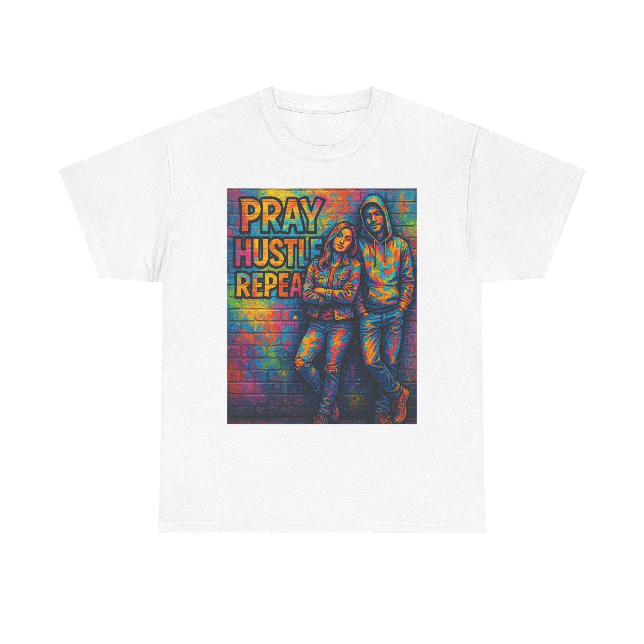 JKFstylez T-Shirt White / S Unisex Pray Hustle Repeat Graphic T-Shirt