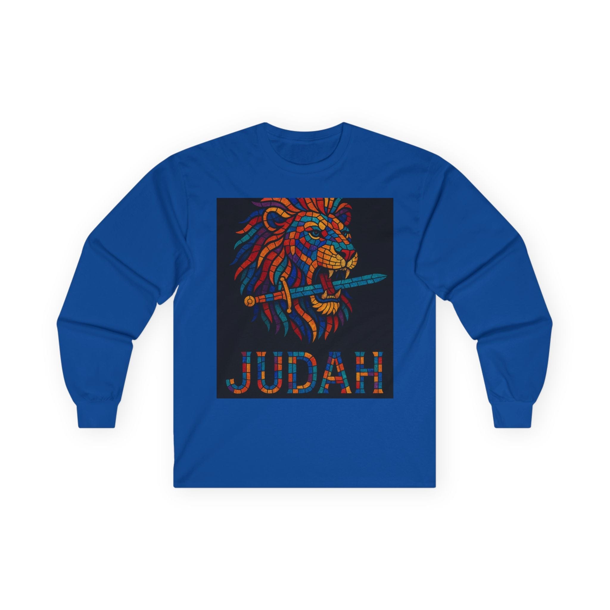 Printify Long-sleeve Royal / S Unisex Lion Emblem Long Sleeve Tee - Judah,