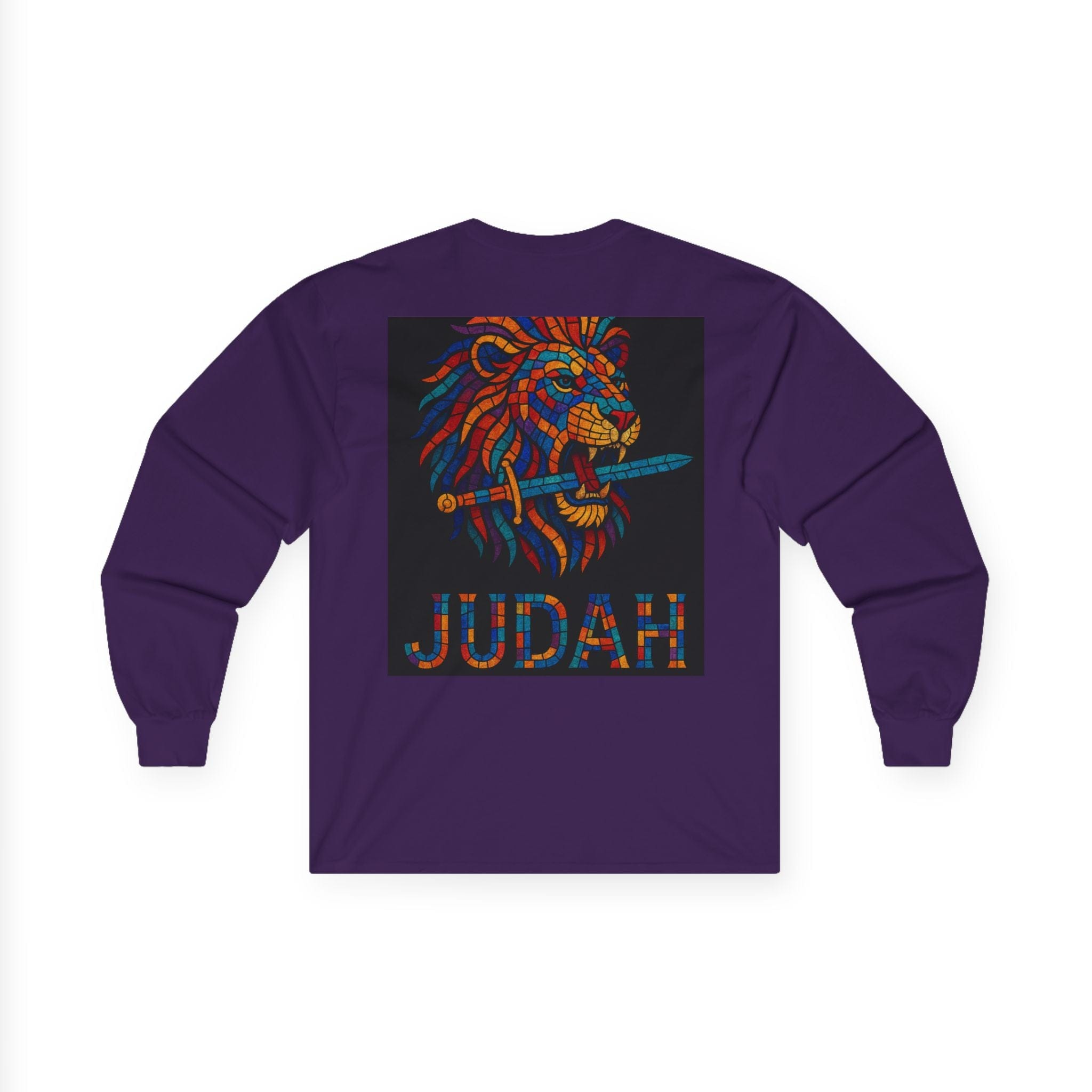 Printify Long-sleeve Unisex Lion Emblem Long Sleeve Tee - Judah,