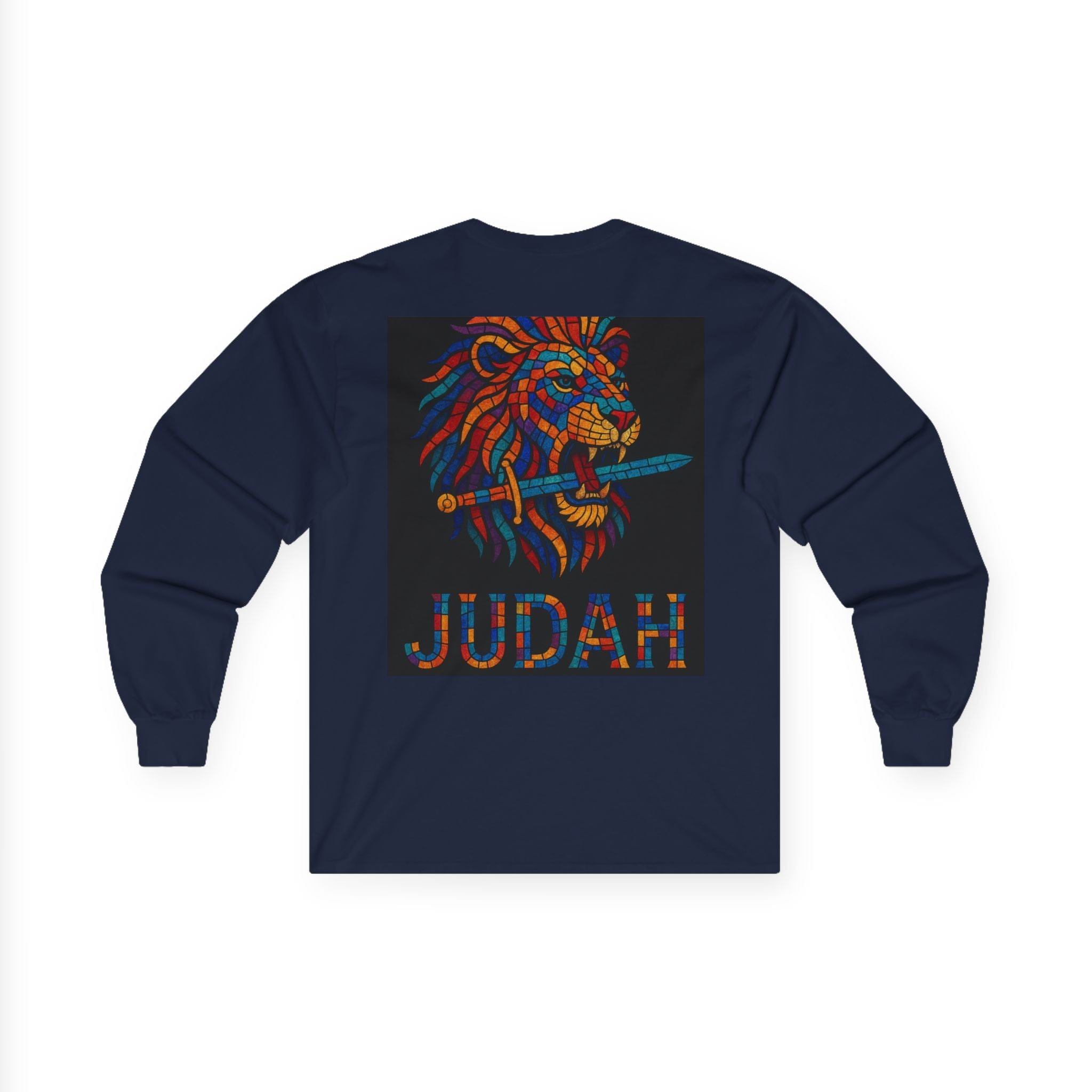Printify Long-sleeve Unisex Lion Emblem Long Sleeve Tee - Judah,