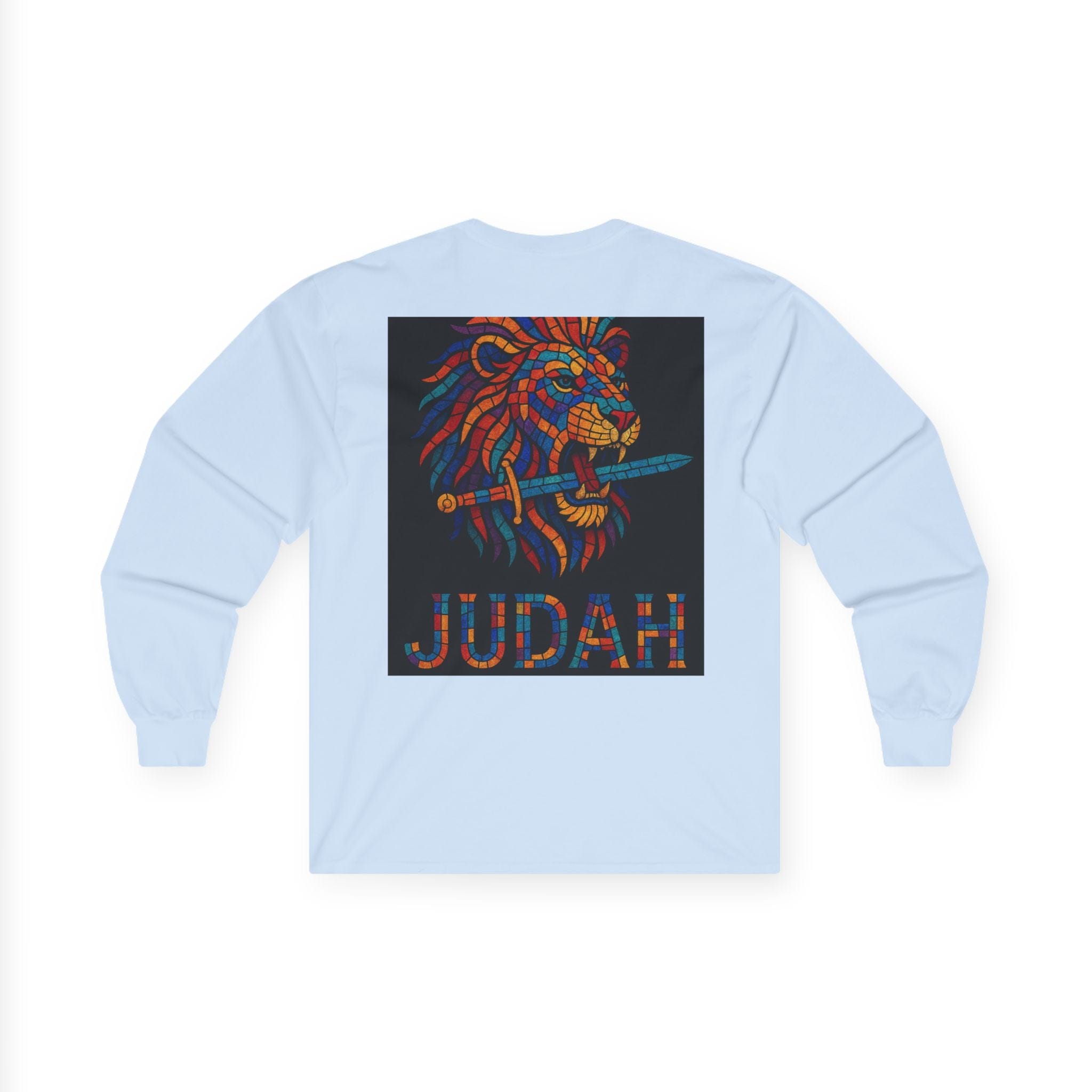 Printify Long-sleeve Unisex Lion Emblem Long Sleeve Tee - Judah,