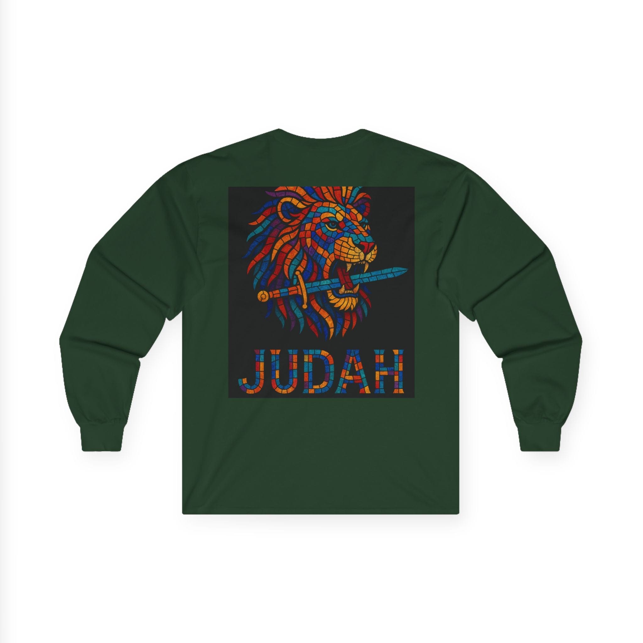 Printify Long-sleeve Unisex Lion Emblem Long Sleeve Tee - Judah,