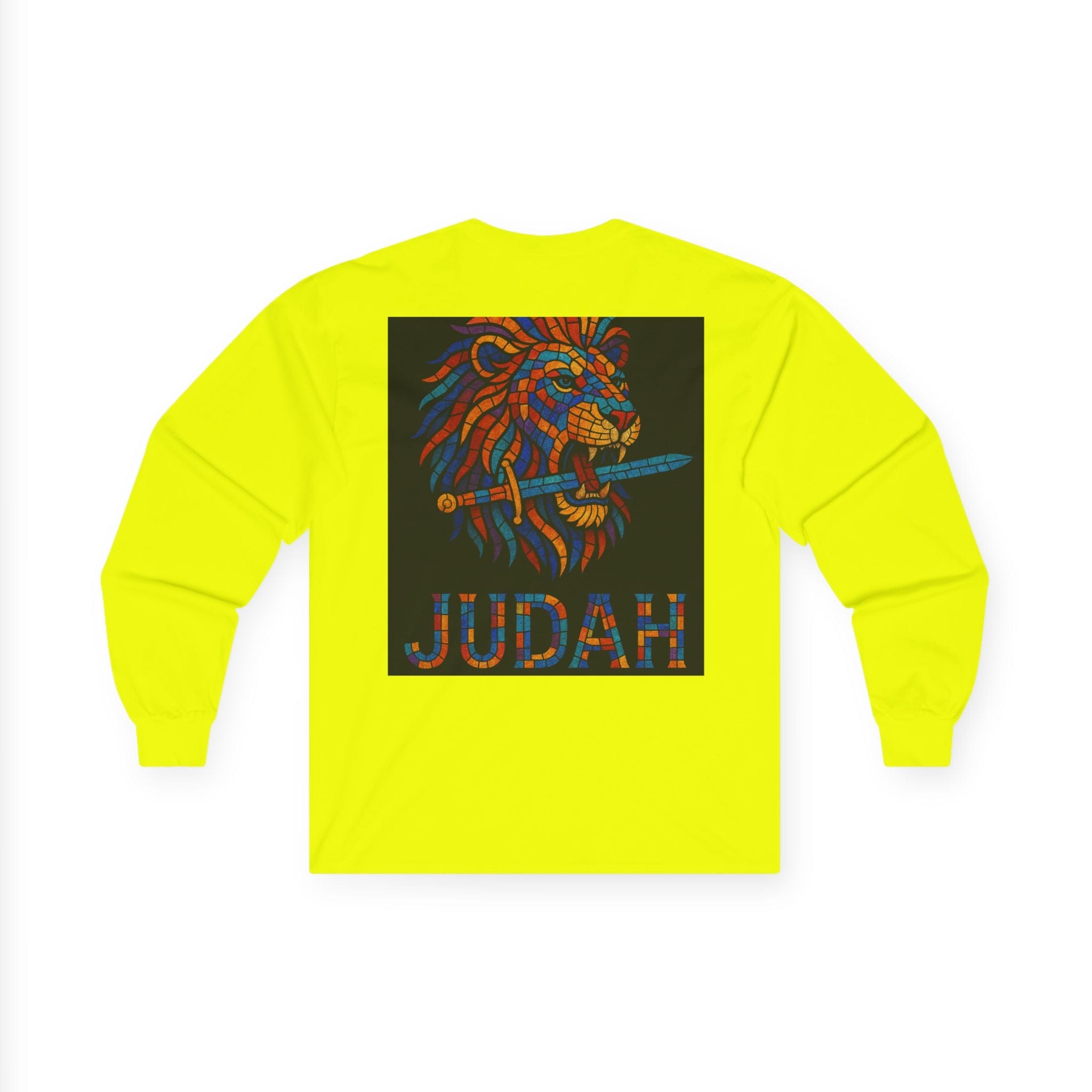 Printify Long-sleeve Unisex Lion Emblem Long Sleeve Tee - Judah,