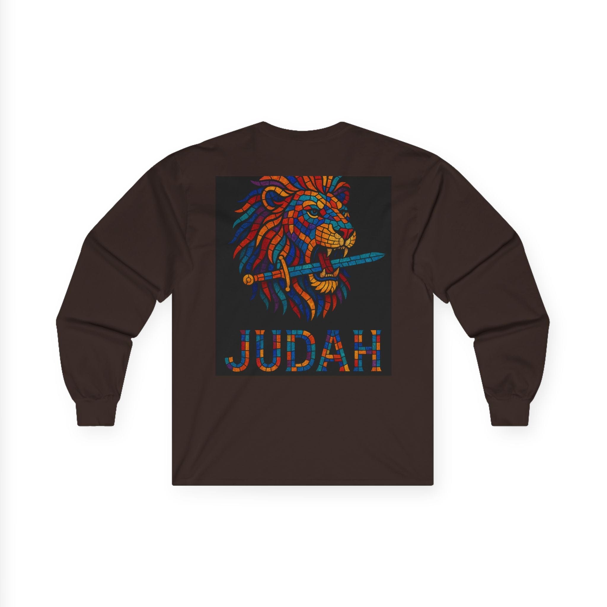 Printify Long-sleeve Unisex Lion Emblem Long Sleeve Tee - Judah,