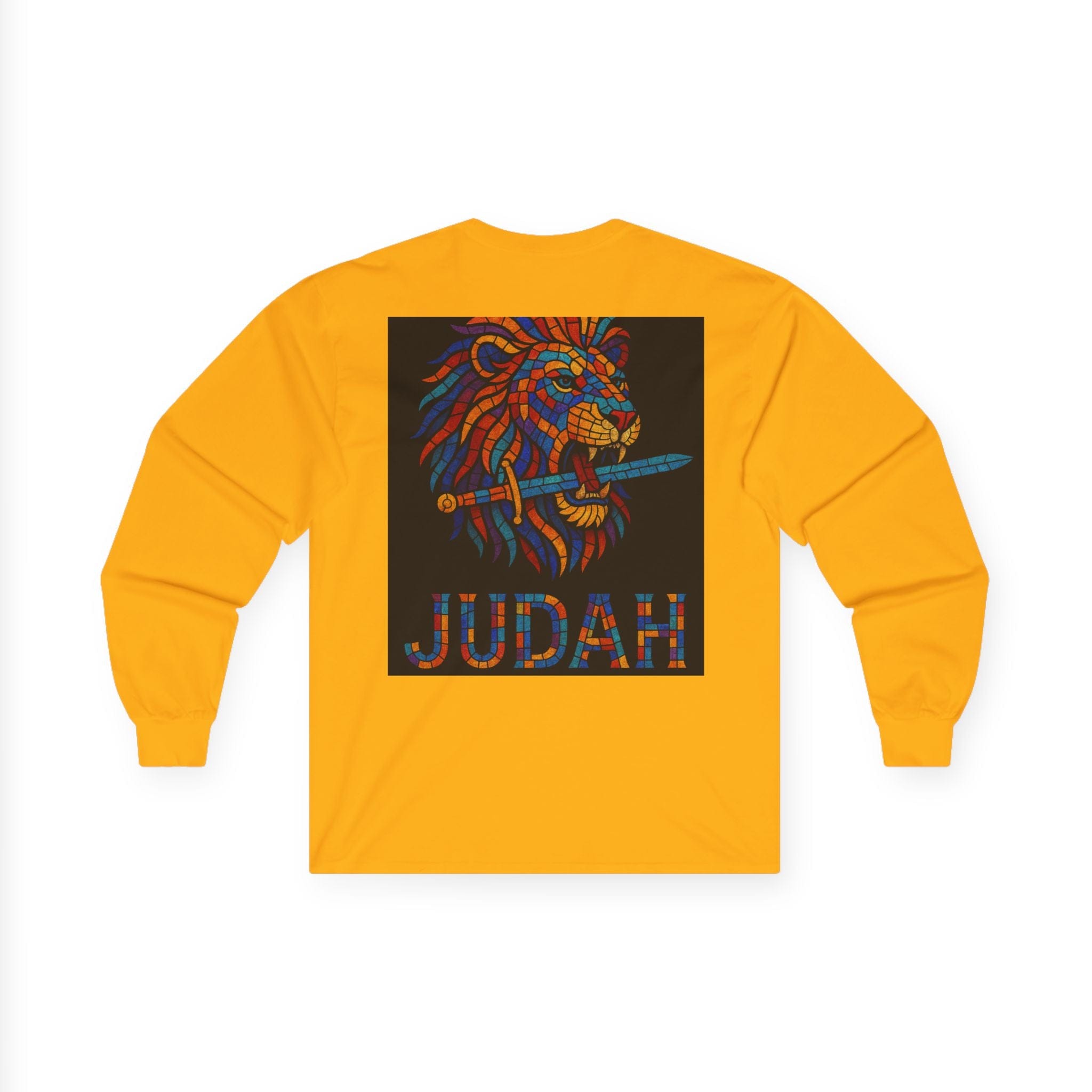 Printify Long-sleeve Unisex Lion Emblem Long Sleeve Tee - Judah,