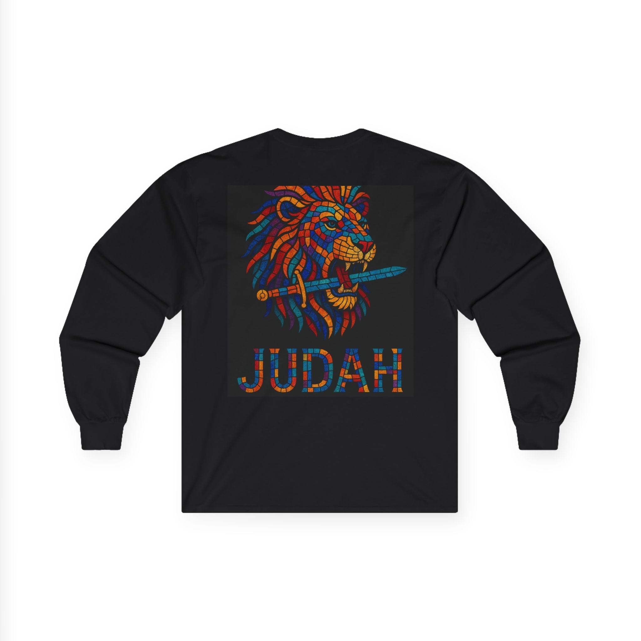 Printify Long-sleeve Unisex Lion Emblem Long Sleeve Tee - Judah,