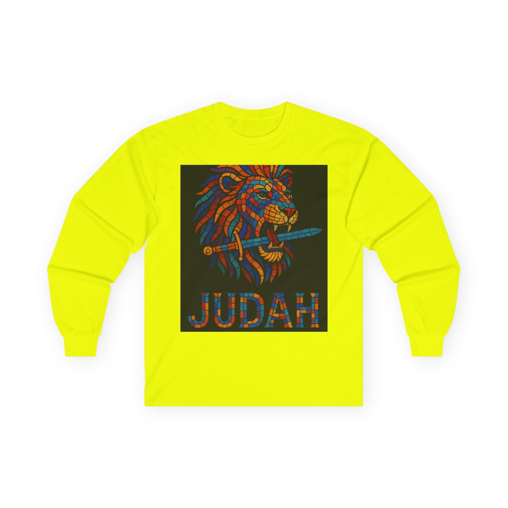 Printify Long-sleeve Unisex Lion Emblem Long Sleeve Tee - Judah,