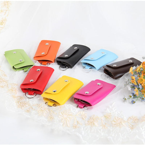 JKFstylez accessories Color button leather key case