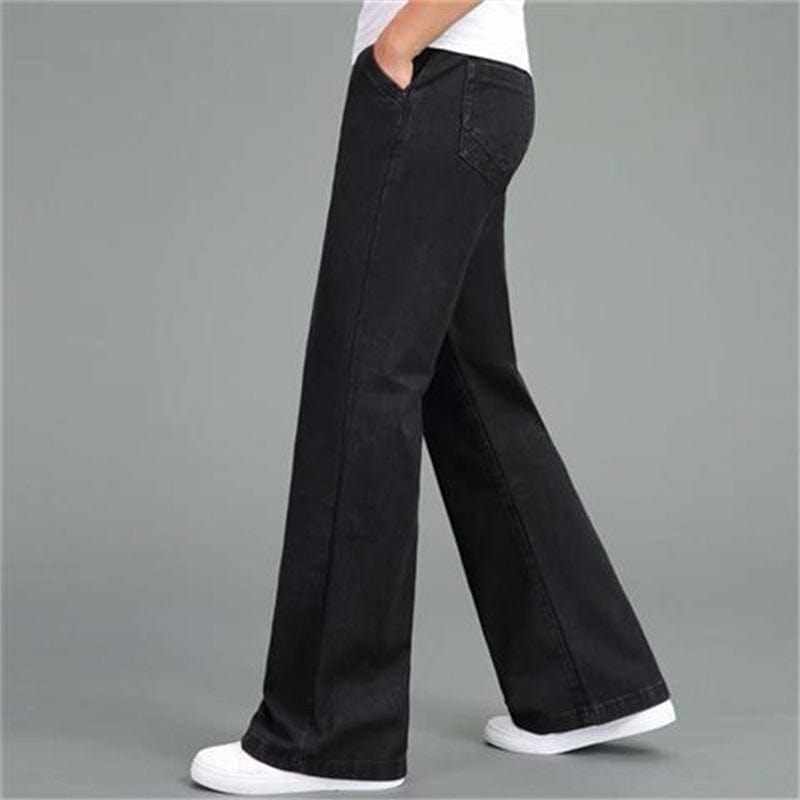 JKFstylez pants Black / 37 Men's Loose Straight-leg Wide-leg Flared Jeans