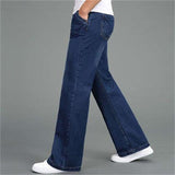 JKFstylez pants Dark Blue / 37 Men's Loose Straight-leg Wide-leg Flared Jeans