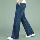 JKFstylez pants Men's Loose Straight-leg Wide-leg Flared Jeans