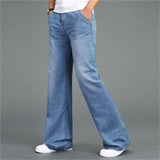 JKFstylez pants Sky Blue / 26 Men's Loose Straight-leg Wide-leg Flared Jeans